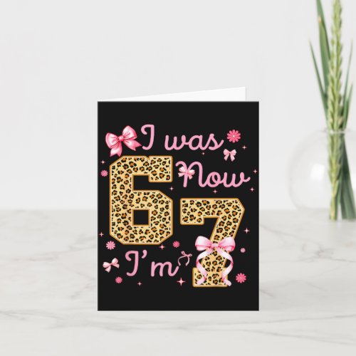 Kids I Was 6 Now I'm 7 Leopard Coquette Bow Birthd