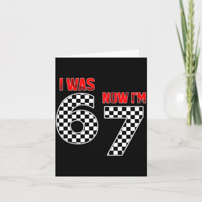 Kids I Was 6 Now I'm 7 Year Old 7th Birthday Boy R Card (Front)