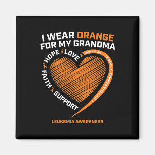 Kids I Wear Orange For My Grandma Leukemia Awarene Magnet