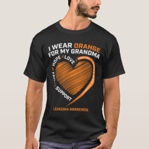 Kids I Wear Orange For My Grandma Leukemia Awarene T-Shirt