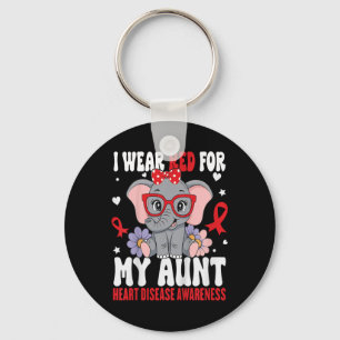 Kids I Wear Red For My Aunt Heart Disease Awarenes Keychain