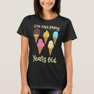 Kids Ice Cream Birthday Five 5 Years Old 5th Girl T-Shirt