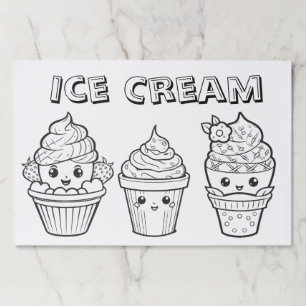 Kids Ice Cream Coloring Pages Paper Pad