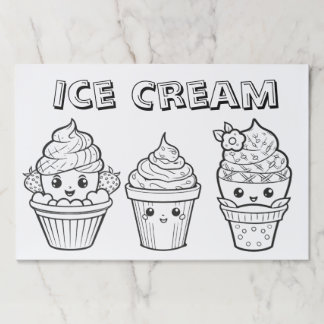 Kids Ice Cream Coloring Pages Paper Pad