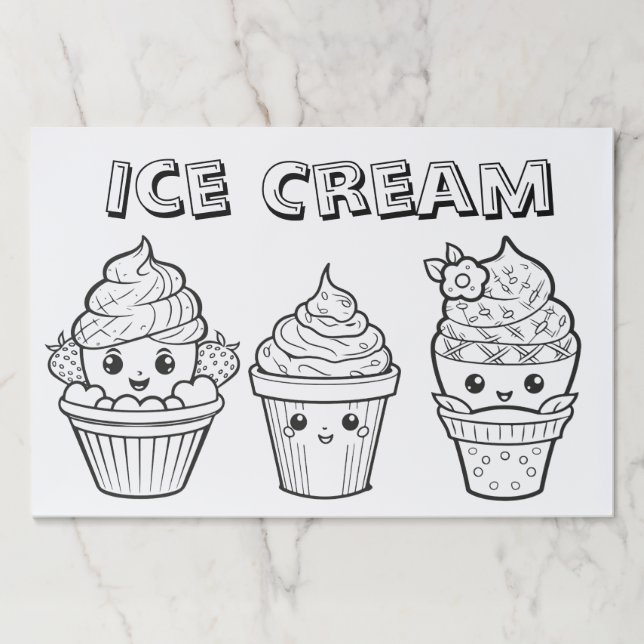 Kids Ice Cream Coloring Pages  Paper Pad (Front)