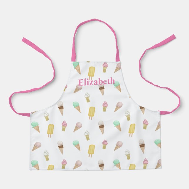Kids Ice Cream Parlor Custom Bakery Apron (Front)