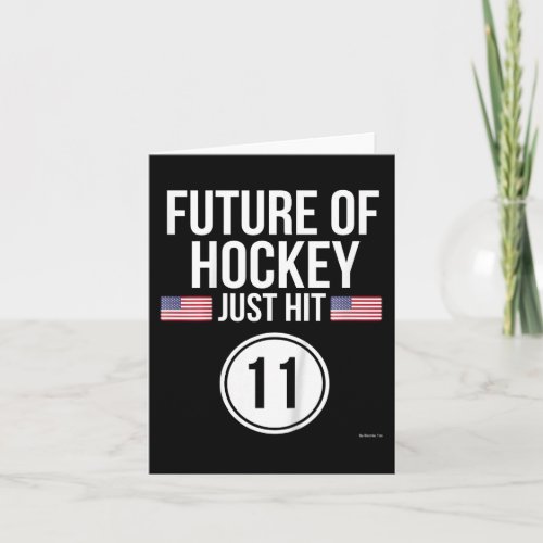 Kids Ice Hockey 11th Birthday T 11 Year Old Birthd Card