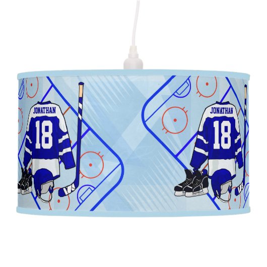 Kids Ice Hockey Bedroom and En Suite collection Ceiling Lamp (Front)