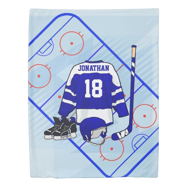 Kids Ice Hockey Bedroom and En Suite collection Duvet Cover (Front)