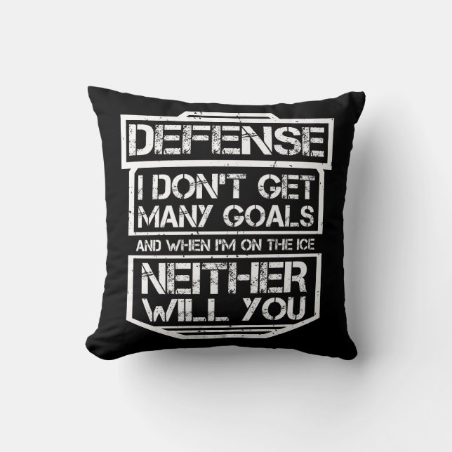 Kids Ice Hockey T-Shirt Funny Defenseman Player Throw Pillow (Front)