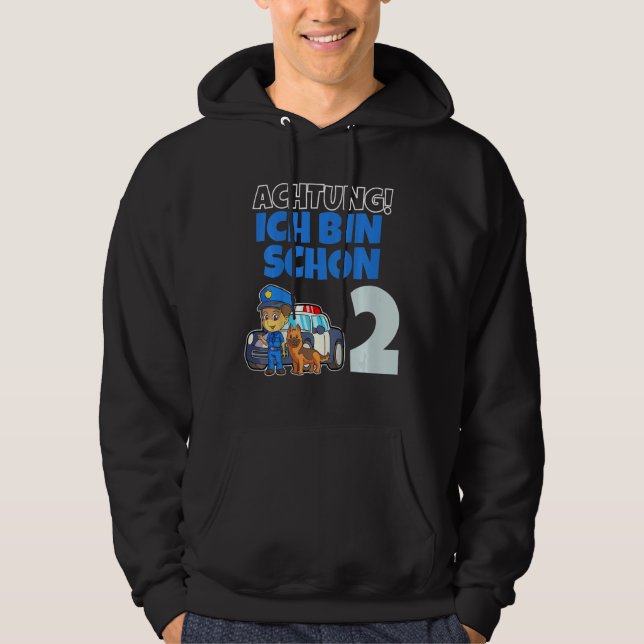 Kids Ich bin schon 2 Jahr alt! Achtung Polizei Pol Hoodie (Front)
