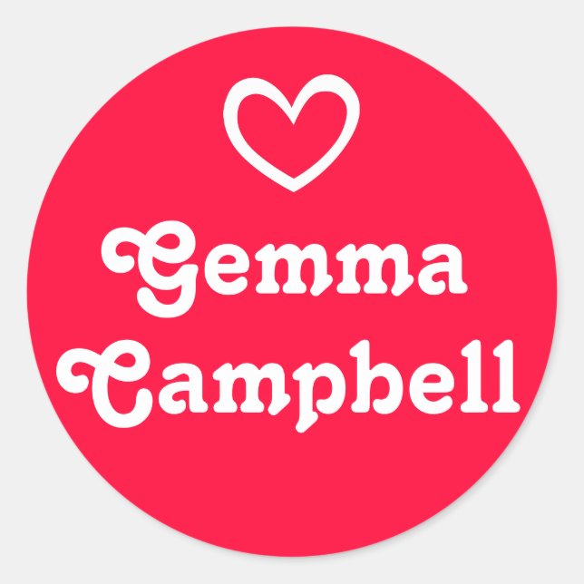 Kids id named open heart red sticker (Front)