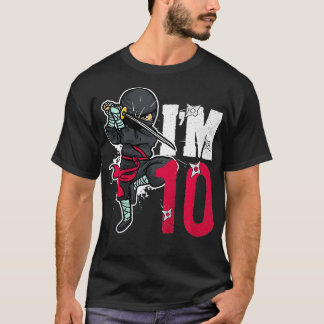Kids Im 10 years old Ninjas 10th birthday T-Shirt