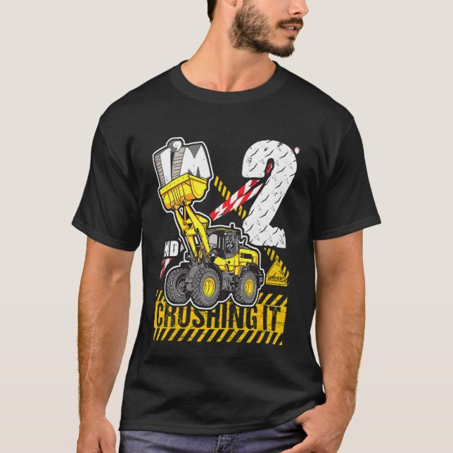 Kids I'm 2 And Crushing It 2nd Birthday Boys Birth T-Shirt (Front)