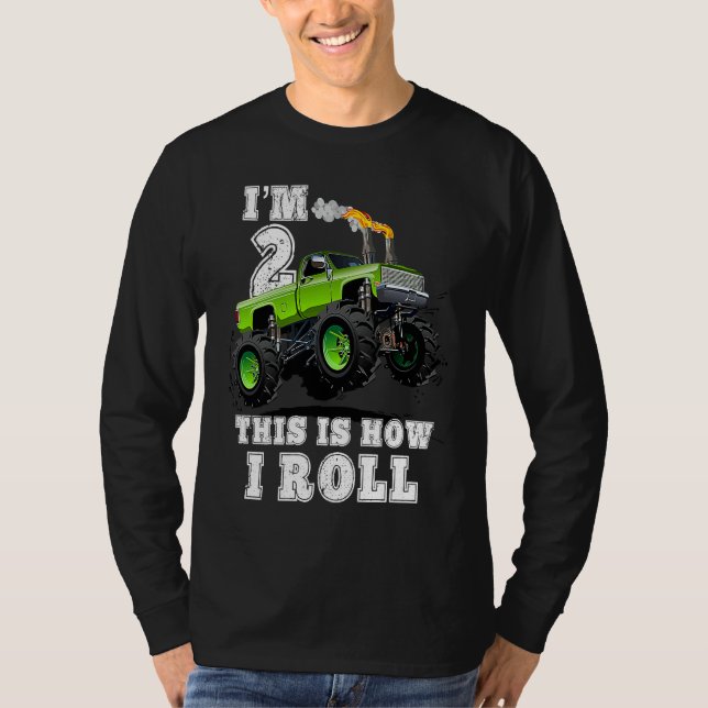 Kids I'm 2 This Is How I Roll Monster Truck T-Shirt (Front)