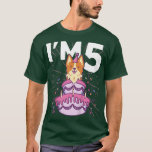 Kids Im 5 bday Dog party Kids 5th Birthday Corgi D T-Shirt<br><div class="desc">Kids Im 5 bday Dog party Kids 5th Birthday Corgi Dog  .</div>