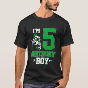 Kids I'm 5 Birthday Boy Outfit 5th Bday Soccer Pla T-Shirt