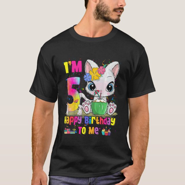 Kids I'm 5 Years Old  5th Birthday Girls Teens Haw T-Shirt (Front)