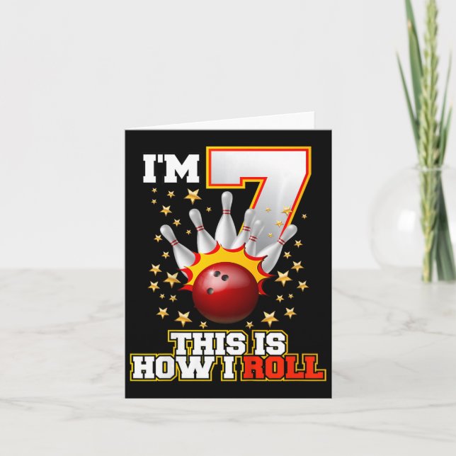 Kids I'm 7 This Is How I Roll 7th Year Old Birthda Card (Front)