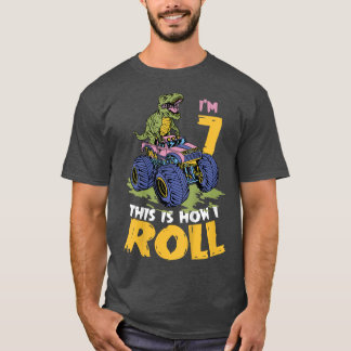 Kids I'm 7 This Is How I Roll Monster Truck 7th Bo T-Shirt