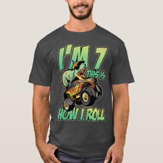 Kids I'm 7 This Is How I Roll Monster Truck 7th Bo T-Shirt