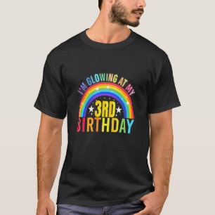 Kids I'm Glowing At My 3rd Birthday Party 3 Years T-Shirt