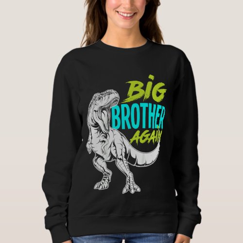 Kids Im Going To Be A Big Brother Again Dinosaur  Sweatshirt