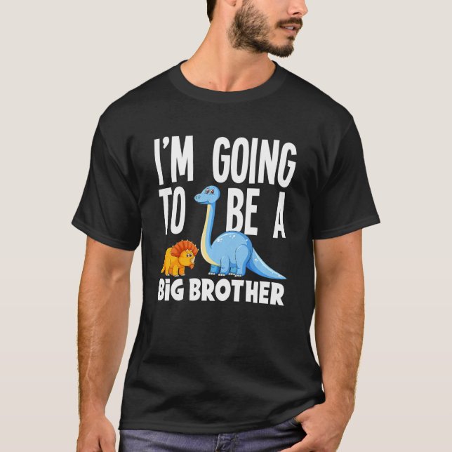 Kids I'm Going To Be A Big Brother Dino Dinosaur T-Shirt (Front)