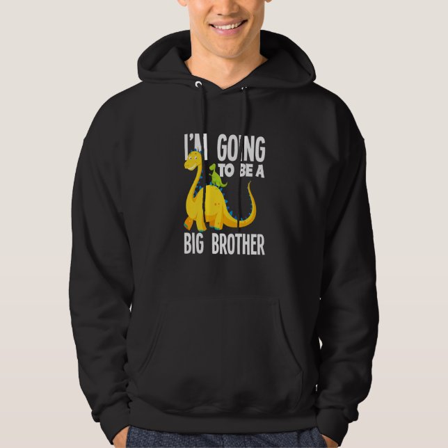 Kids I'm Going To Be A Big Brother Dinosaur Dino Hoodie (Front)