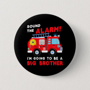 Kids Im going to be a big brother Firetruck baby Button