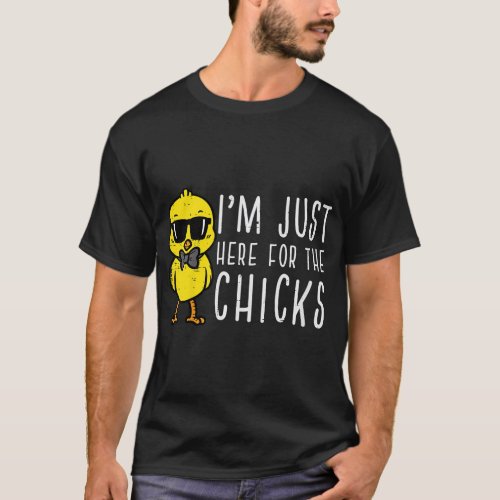 Kids Im Just Here For The Chicks Cute Easter Boys  T_Shirt