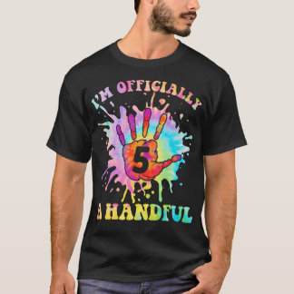 Kids I'm Officially a Handful 5th Birthday Party F T-Shirt
