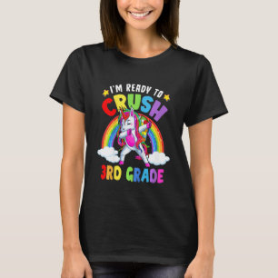 Kids I'm Ready To Crush 3rd Grade Dabbing Unicorn T-Shirt