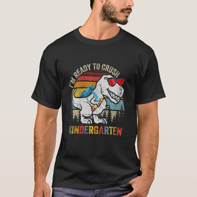 Kids I'm Ready To Crush Kindergarten Monster Truck T-Shirt (Front)