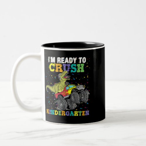 Kids Im Ready To Crush Kindergarten Monster Truck  Two_Tone Coffee Mug