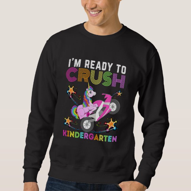 Kids Im Ready To Crush Kindergarten Unicorn Toddle Sweatshirt (Front)