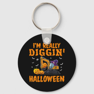 Kids I'm really Diggin Excavator Construction Hall Keychain