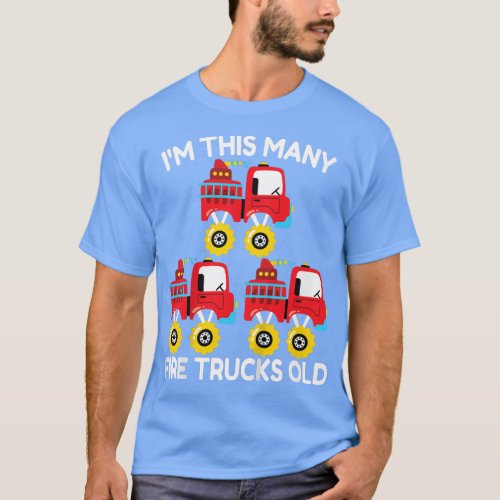 Kids Im This Many Fire Truck Monster Truck 3rd Bi T_Shirt