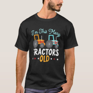 Kids I'm This Many Tractors Old 2 2nd Birthday Two T-Shirt