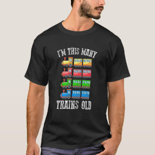 Kids I'm This Many Trains Old Kid 4th Birthday 4 Y T-Shirt