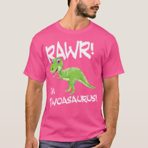 Kids I'M Two Twoasaurus 2Nd Birthday Dinosaur T-Shirt