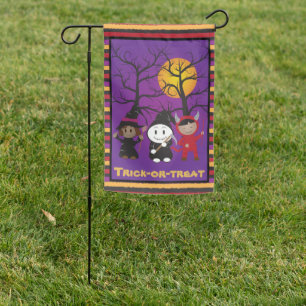 Kids in costume Halloween Trick-or-Treat Flag