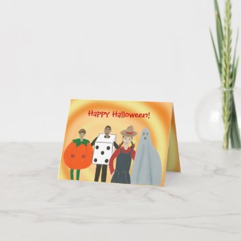 Kids In Costumes  Happy Halloween Cards by Cherylsart at Zazzle