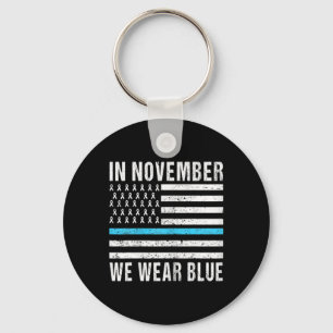 Kids In November We Wear Blue Diabetes Awareness M Keychain