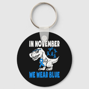 Kids In November We Wear Blue Diabetes Awareness T Keychain