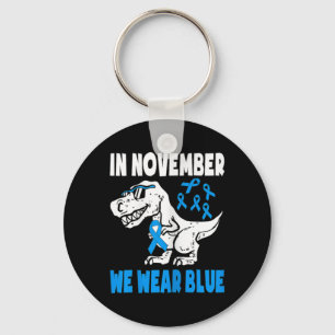 Kids In November We Wear Blue Diabetes Awareness T Keychain