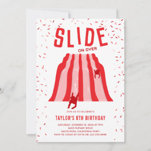 Kids Indoor Playground Red Birthday Party Invitation