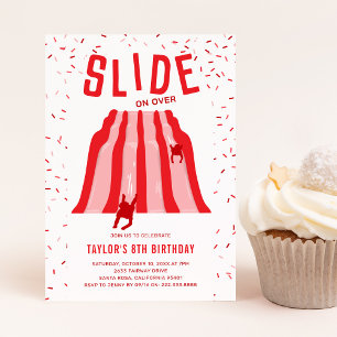 Kids Indoor Playground Red Birthday Party Invitation