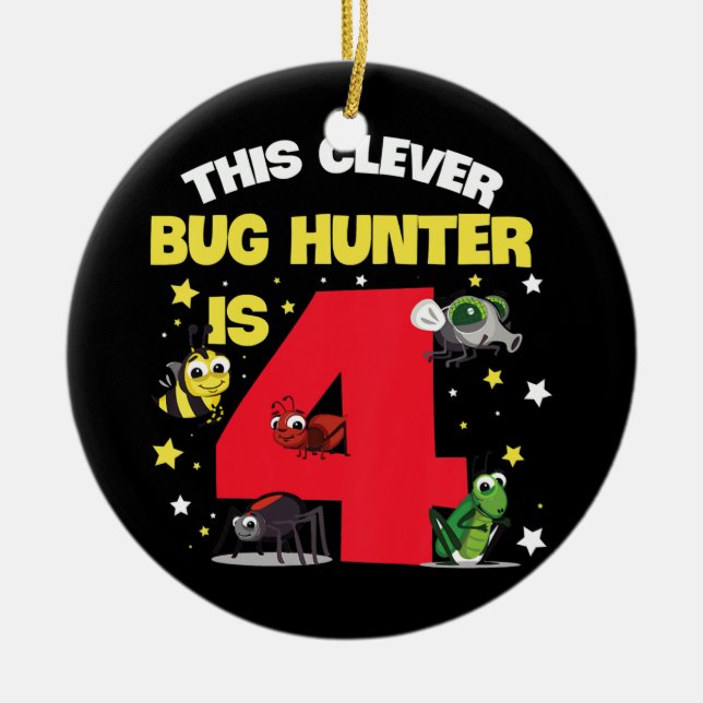 Kids Insect Expert Design for your 4 year old Bug Ceramic Ornament (Front)
