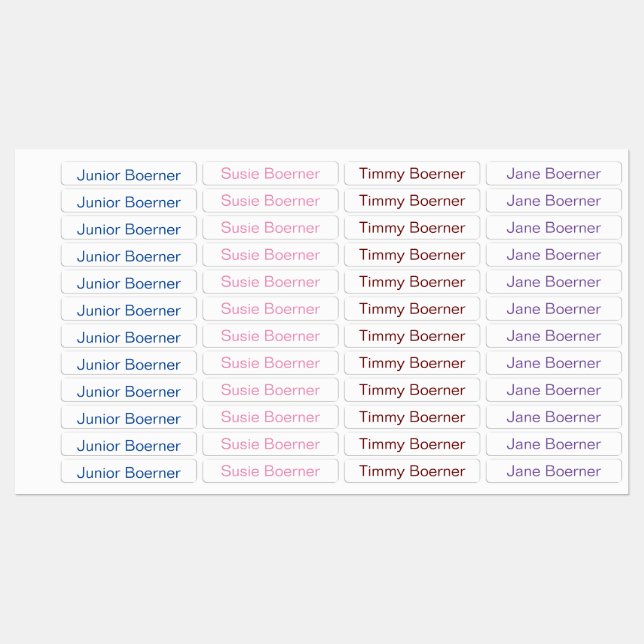 Kids Iron-On Clothing Labels (Sheet)